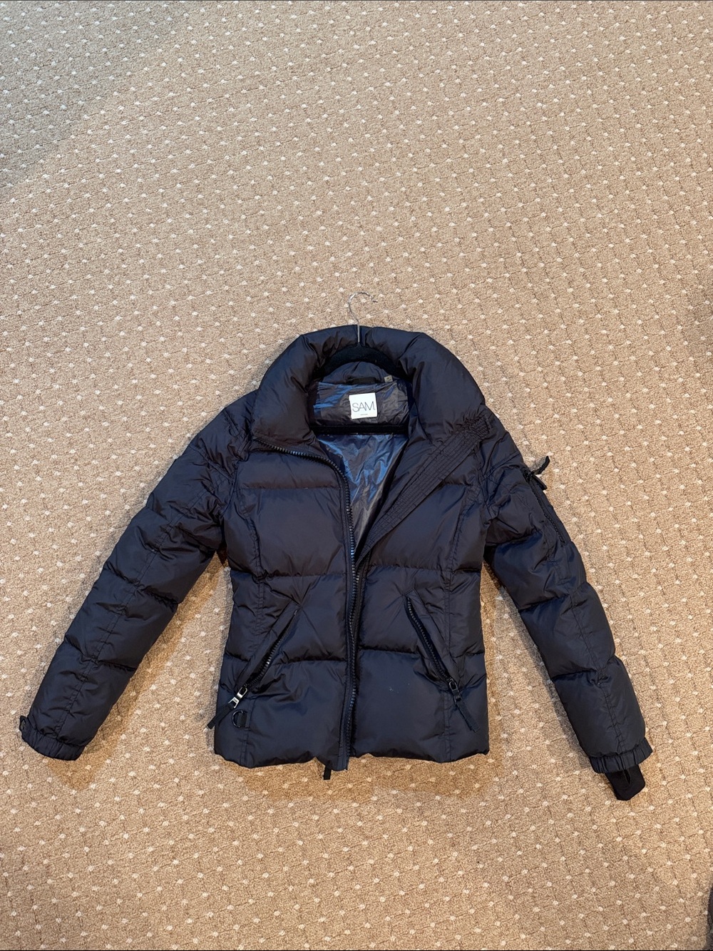 SAM. Women’s Black Puffer Jacket with High Collar